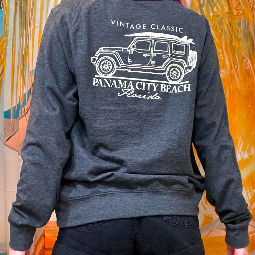 Surf style JEEP long sleeved sweatshirt tee grey vintage size large unisex